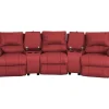 Vente-unique Relaxbanken Met Manuele Relaxfunctie-Driezits Relaxbank Van Leer Aroma - Rood