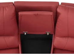 Vente-unique Relaxbanken Met Manuele Relaxfunctie-Driezits Relaxbank Van Leer Aroma - Rood