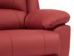 Vente-unique Relaxbanken Met Manuele Relaxfunctie-Driezits Relaxbank Van Leer Aroma - Rood