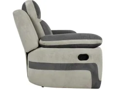 Vente-unique Relaxbanken Met Manuele Relaxfunctie-Driezits Relaxbank Van Microvezel Talca - Antraciet En Licht Grijs