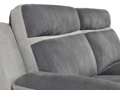 Vente-unique Relaxbanken Met Manuele Relaxfunctie-Driezits Relaxbank Van Microvezel Talca - Antraciet En Licht Grijs