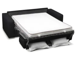 LINEA SOFA Slaapbank Met Matras-Driezits Slaapbank 100% Buffelleer Delectea Ii - Zwart