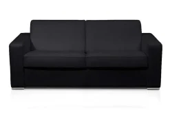 LINEA SOFA Slaapbank Met Matras-Driezits Slaapbank 100% Buffelleer Delectea Ii - Zwart