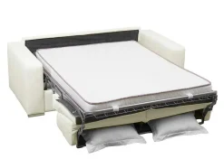 LINEA SOFA Slaapbank Met Matras-Driezits Slaapbank 100% Buffelleer Delectea Ii - Wit