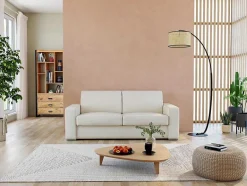 LINEA SOFA Slaapbank Met Matras-Driezits Slaapbank 100% Buffelleer Delectea Ii - Wit