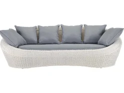 MYLIA Loungeset-Driezits Tuinbank Van Ecru Gevlochten Hars - Whiteheaven