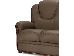 Vente-unique Leren Zitbank-Driezitsbank 100% Buffelleer Adelaide - Zwart