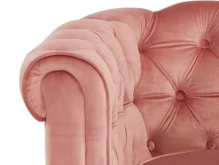 Vente-unique Zitbank-Driezitsbank Chesterfield - Fluweel - Pastel Roze