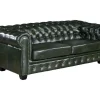 LINEA SOFA Chesterfield Zitbank-Driezitsbank Chesterfield Brenton 100% Buffelleer - Empire Groen