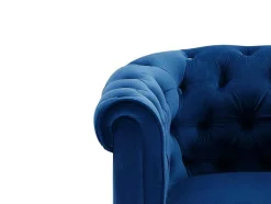 Vente-unique Driezitsbank-Driezitsbank Chesterfield - Fluweel - Koningsblauw