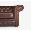 Vente-unique Leren Zitbank-Driezitsbank Chesterfield Clotaire Van 100% Leer Met Lived-In Aspect