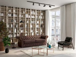 Vente-unique Leren Zitbank-Driezitsbank Chesterfield Clotaire Van 100% Leer Met Lived-In Aspect