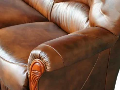 Vente-unique Driezitsbank-Driezitsbank Daphne Van 100% Buffel Leer - Bruin