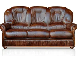 Vente-unique Driezitsbank-Driezitsbank Daphne Van 100% Buffel Leer - Bruin