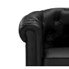 Vente-unique Set Zitbank + Fauteuil-Driezitsbank En 2 Fauteuils Chesterfield Van Kunstleer - Wit