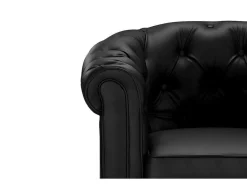 Vente-unique Set Zitbank + Fauteuil-Driezitsbank En 2 Fauteuils Chesterfield Van Kunstleer - Wit