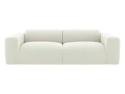 Maison Céphy Set Zitbank + Fauteuil-Driezitsbank En Fauteuil Van Witte Bouclestof Pogni Van Maison Cephy