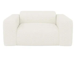 Maison Céphy Set Zitbank + Fauteuil-Driezitsbank En Fauteuil Van Witte Bouclestof Pogni Van Maison Cephy