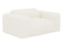 Maison Céphy Set Zitbank + Fauteuil-Driezitsbank En Fauteuil Van Witte Bouclestof Pogni Van Maison Cephy