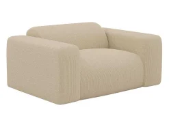 Maison Céphy Set Zitbank + Fauteuil-Driezitsbank En Fauteuil Van Beige Stof Met Textuur Pogni Van Maison Cephy