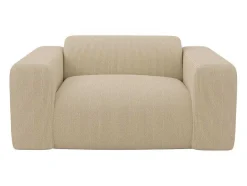 Maison Céphy Set Zitbank + Fauteuil-Driezitsbank En Fauteuil Van Beige Stof Met Textuur Pogni Van Maison Cephy