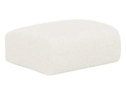 Vente-unique Set Zitbank + Fauteuil-Driezitsbank En Poef Van Witte Bouclestof Pogni Van Maison Cephy