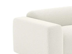 Vente-unique Set Zitbank + Fauteuil-Driezitsbank En Poef Van Witte Bouclestof Pogni Van Maison Cephy
