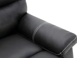 Vente-unique Set Zitbank + Fauteuil-Driezitsbank En Relaxfauteuil Canby - Kunstleer - Zwart