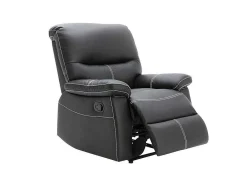 Vente-unique Set Zitbank + Fauteuil-Driezitsbank En Relaxfauteuil Canby - Kunstleer - Zwart