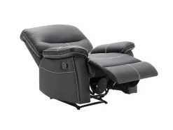 Vente-unique Set Zitbank + Fauteuil-Driezitsbank En Relaxfauteuil Canby - Kunstleer - Zwart