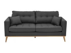 Vente-unique Scandinavisch-Driezitsbank In Antraciet Stof Kenza