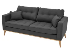 Vente-unique Scandinavisch-Driezitsbank In Antraciet Stof Kenza