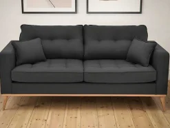 Vente-unique Scandinavisch-Driezitsbank In Antraciet Stof Kenza