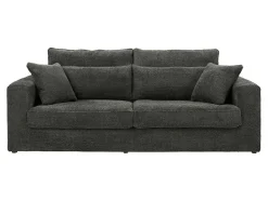 Vente-unique Speciale Modellen Zitbanken & Fauteuils-Driezitsbank In Grijze Teddy Stof - Mondovi