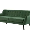 Vente-unique Fluweel / Suede-Driezitsbank In Sparrengroen Fluweel Serti