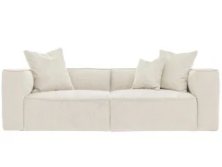 Vente-unique Designer Zitbank-Driezitsbank Van Cremekleurige Stof Acace