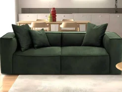 Vente-unique Designer Zitbank-Driezitsbank Van Donkergroene Stof Acace