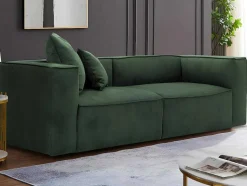 Vente-unique Designer Zitbank-Driezitsbank Van Donkergroene Stof Acace