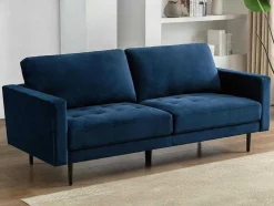 Vente-unique Driezitsbank-Driezitsbank Van Fluweel - Blauw - Estela
