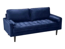 Vente-unique Driezitsbank-Driezitsbank Van Fluweel Fleuet - Donkerblauw