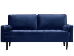 Vente-unique Driezitsbank-Driezitsbank Van Fluweel Fleuet - Donkerblauw