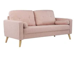 Vente-unique Scandinavisch-Driezitsbank Van Stof Met Woleffect Tatum - Roze