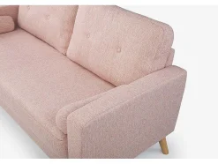 Vente-unique Scandinavisch-Driezitsbank Van Stof Met Woleffect Tatum - Roze