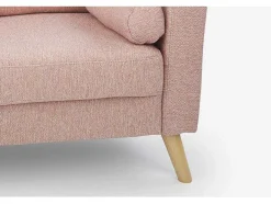 Vente-unique Scandinavisch-Driezitsbank Van Stof Met Woleffect Tatum - Roze