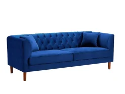 Vente-unique Stoffen Zitbank-Driezits-Chesterfield-Bank Van Nachtblauw Velours Arsene