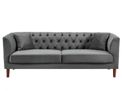 Vente-unique Chesterfield Zitbank-Driezits-Chesterfield-Bank Van Antracietkleurig Velours Arsene