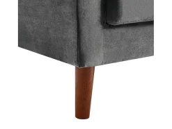 Vente-unique Chesterfield Zitbank-Driezits-Chesterfield-Bank Van Antracietkleurig Velours Arsene