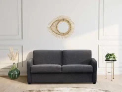 Vente-unique 2En 3-Zitsbank-Driezits-Expressbedbank Van Stof Tomaka - Antraciet