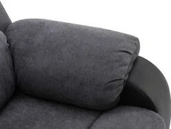 Vente-unique Zitbank-Driezits-Relaxbank Van Microvezel En Grijs En Zwart Kunstleer Brody