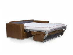 LINEA SOFA Slaapbank Met Matras-Driezits-Slaapbank 100% Buffelleer Delectea Ii - Kleur: Vintage Karamel